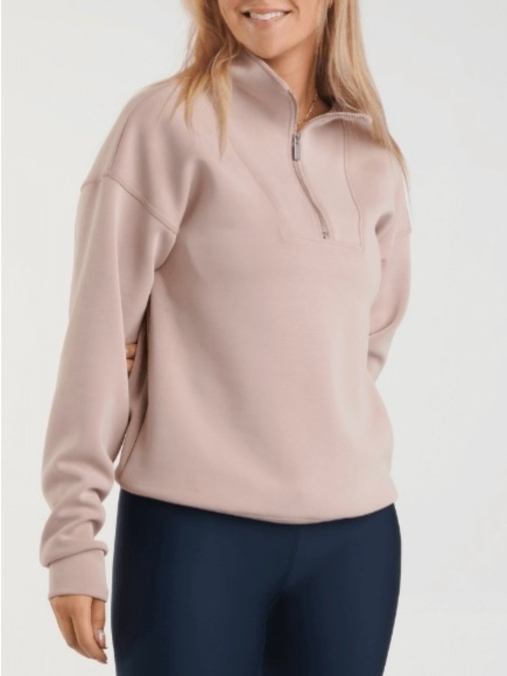 Oraki Modaluxe Quarter-Zip Sweatshirt Large Dusty Rose